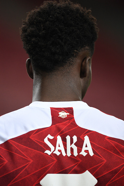 picturesofthearsenal:Bukayo Saka of Arsenal during the UEFA Europa League Round of 32 match between 