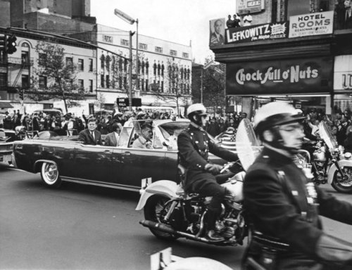 Nov. 2, 1961: President John F. Kennedy in a motorcade on 45th Street, rallying New Yorkers to reele