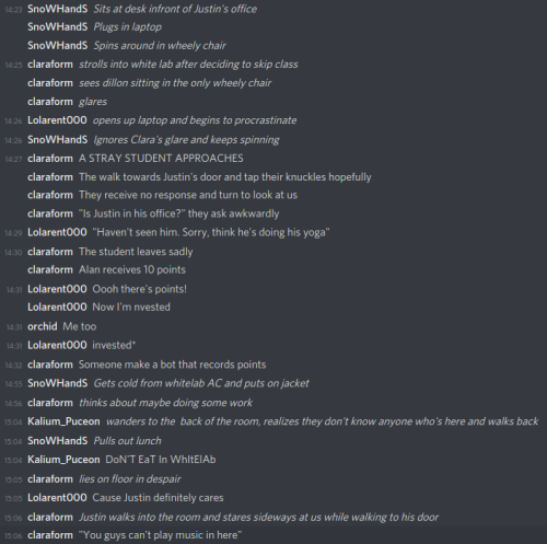 One of my friends/teammates finally snapped and set up a Discord server which includes an RP channel