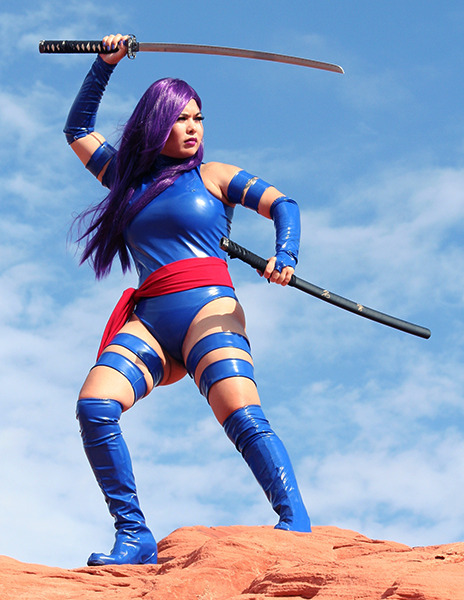 Cosplayer: Caroline CosplayCharacter: Psylocke from X-Men comicsPhotographer: Ron Bird Art