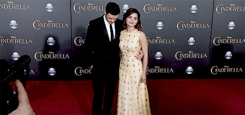 harleyquinsn-blog: Richard Madden and Jenna Coleman at the LA Premiere of Cinderella