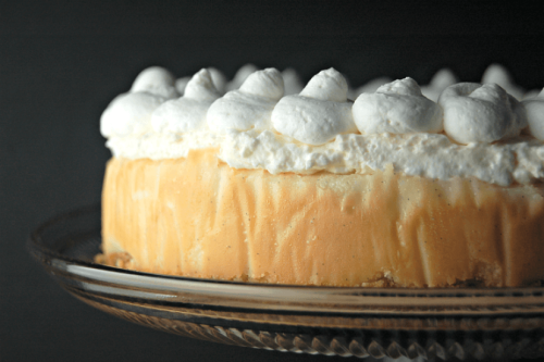 sweetoothgirl:Vanilla Bean Cheesecake with White Chocolate Mousse