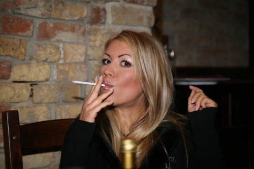 Blonde smoking fetish