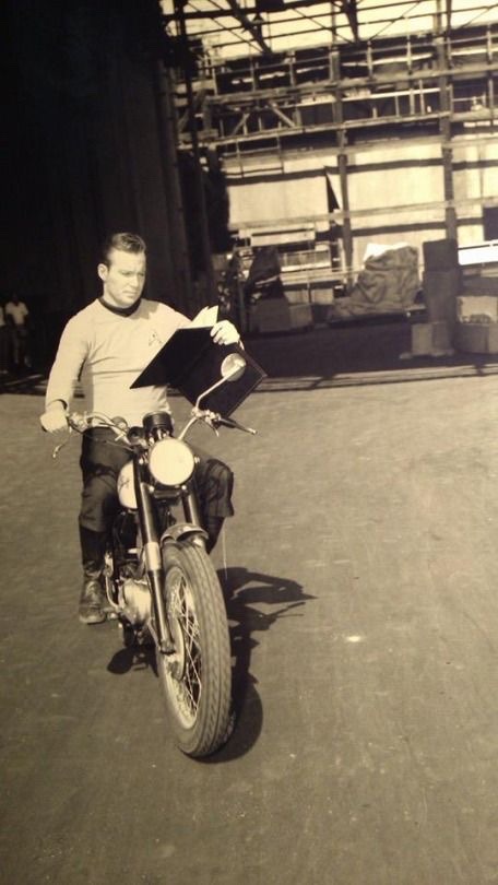 "Stack Of Book With Leg" TOS Kirk And "motorbike To The Riverside Spacedock" AOS Kirk Fusion