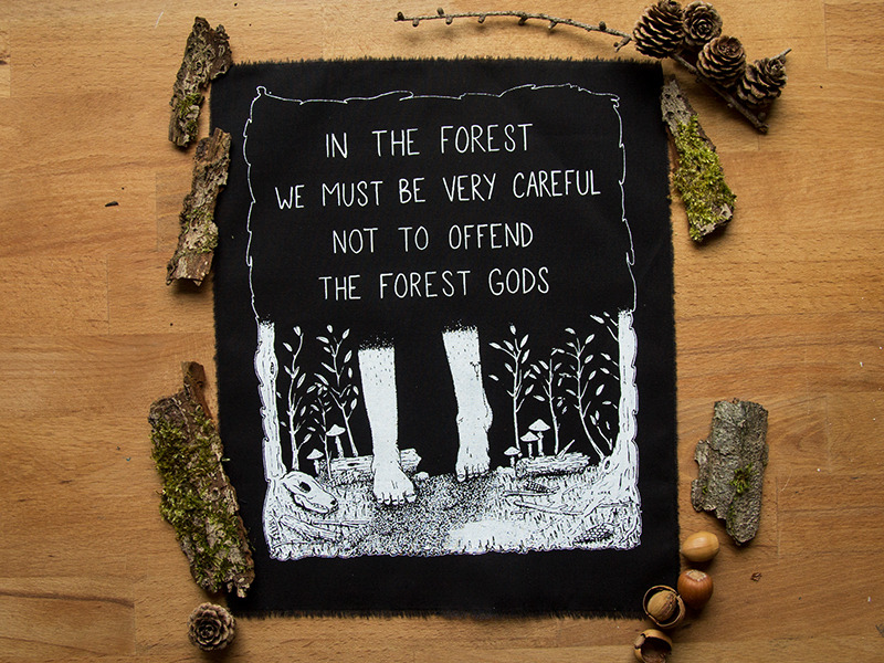 trashedy:  In The Forest… backpatch, by Edwina Carrnot quite as detailed as the