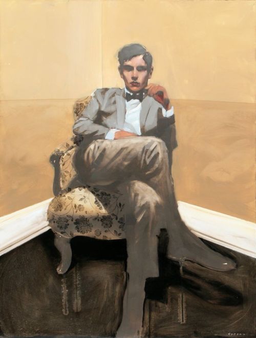  colin-vian: Michael Carson, Cornered, oil on board, 40 x 30 