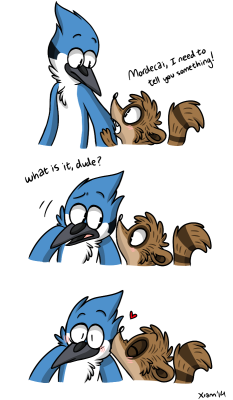 shadow-the-kitsune-coffeeshop:Oh, Rigby. by TheWardenX3  This