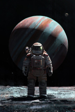 rhubarbes:  Cosmonaut on Ganymede by Maciej