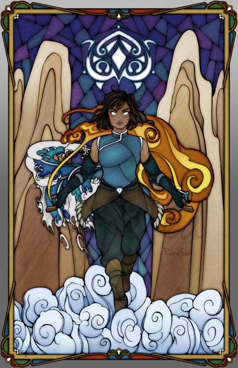 ranefea: I wanted to do a piece that combined the stained glass and the traditional art style from t