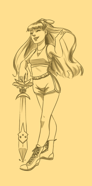 mothraart:workout venus showing off her cool sword