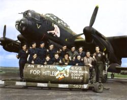 beautifulwarbirds:  A Lancaster and its crew with a special Easter message to Der Fuehrer himself.beautifulwarbirds@gmail.comTwitter: @thomasguettlerBeautiful WarbirdsFull AfterburnerThe Test PilotsP-38 LightningNasa HistoryScience Fiction WorldFantasy