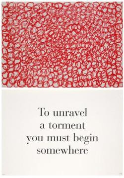 inthemoodtodissolveinthesky: Louise Bourgeois, To Unravel a Torment You Must Begin Somewhere, no. 8 of 9, from the series What is the Shape of this Problem?, 1999 