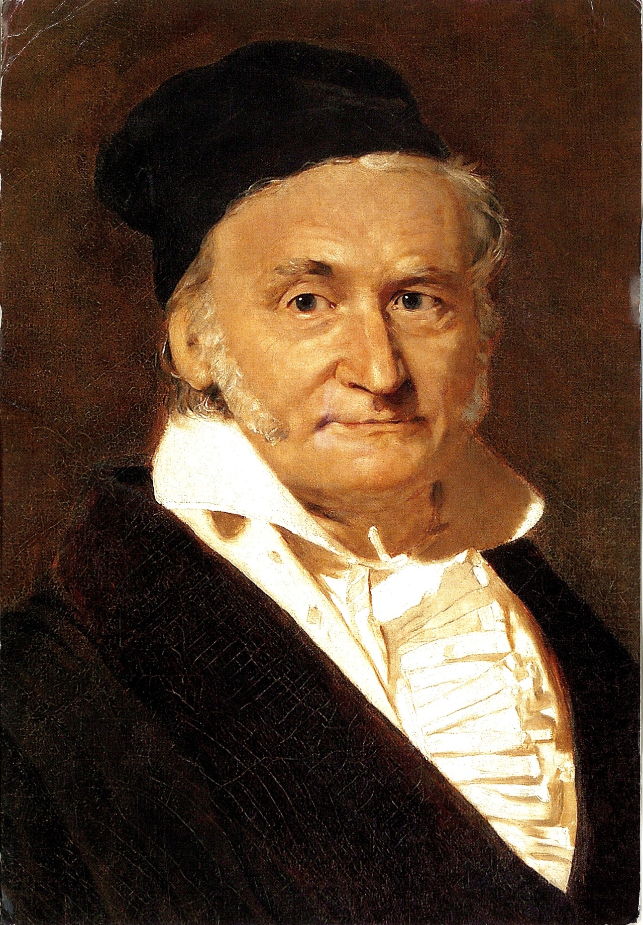 bananapunchmishap:  Gauß in his thinking cap. Postcard from Göttingen. Reproduction