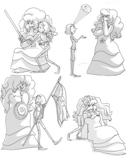 palezma:  Some mindless Pearl and Rose sketches