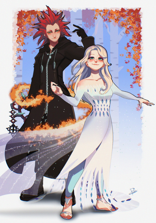 by @re-unknown Thank you so much for taking my commission of Elsa and Axel! Gwah, the colors are so 