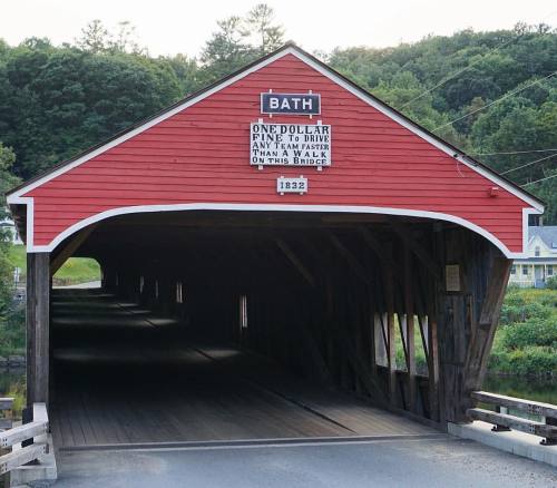Covered bridge in Bath, New Hampshire. I don’t understand why covered bridges were ever a thin