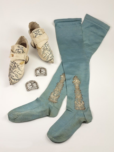 Mid 18th century stockings with shoes and French buckles