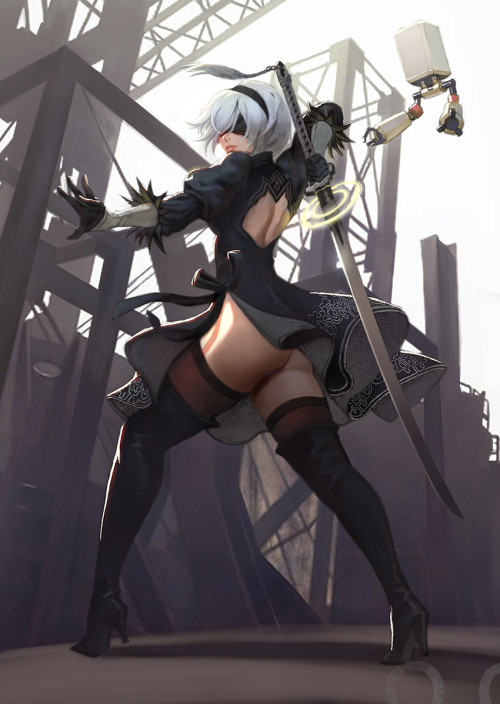  2B NeiR AutomataJㅇㅇ d r a w s https://www.artstation.com/artwork/NeOqN