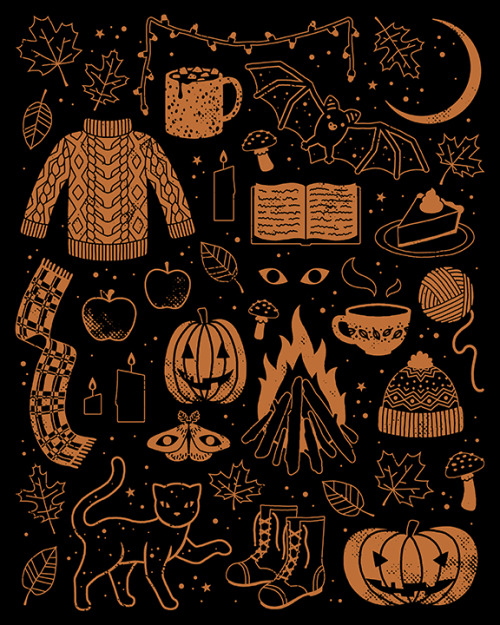 lordofmasks: Autumn Nights: Halloween | Camille Chew Two color version of this spooky, fall inspired