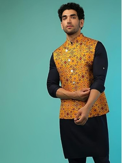 Heavy Banglori Printed Mens Kurta with Kotis