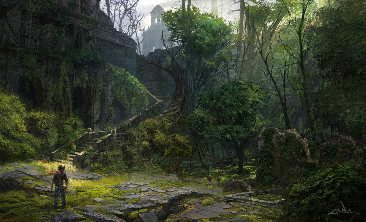 quarkmaster:  Uncharted 3 Chateau Courtyard Eytan Zana 