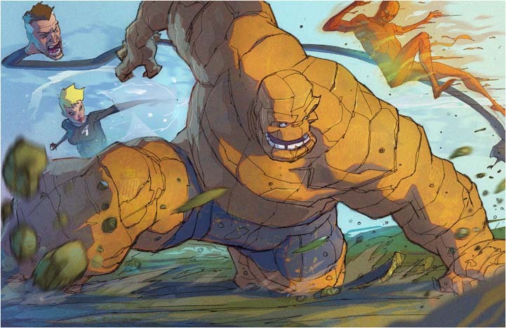 thecomicartblog:  Fours a Crowd when the FF are about according to the irrepressible
