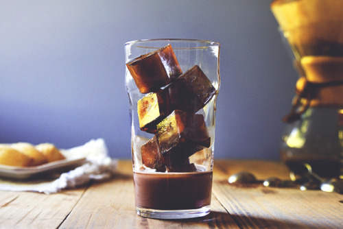 confectionerybliss:  iced mocha with coffee cubes        from honestly yum         