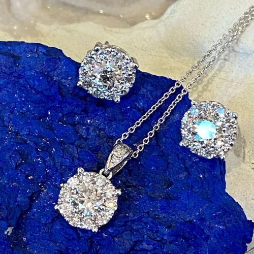 Diamond Pendant &amp; Earring set. This was a special order we fulfilled for a client recently. 