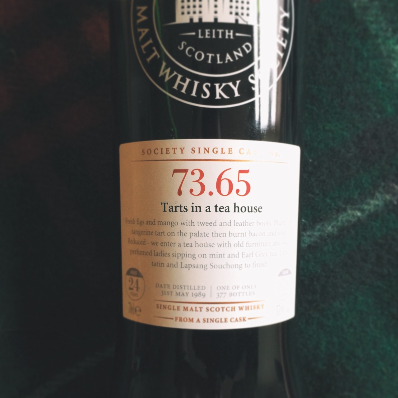 woodburning:  Scotch Malt Whisky Society single cask bottling 73.65 - ‘Tarts in