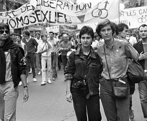 Participants, Gay Pride, Paris, France, June 18, 1983. Photo by Jearld Moldenhauer. #lgbthistory #lg
