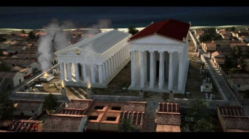 Virtual reconstruction from greeks temples at Siracusa, Sicily, Italy