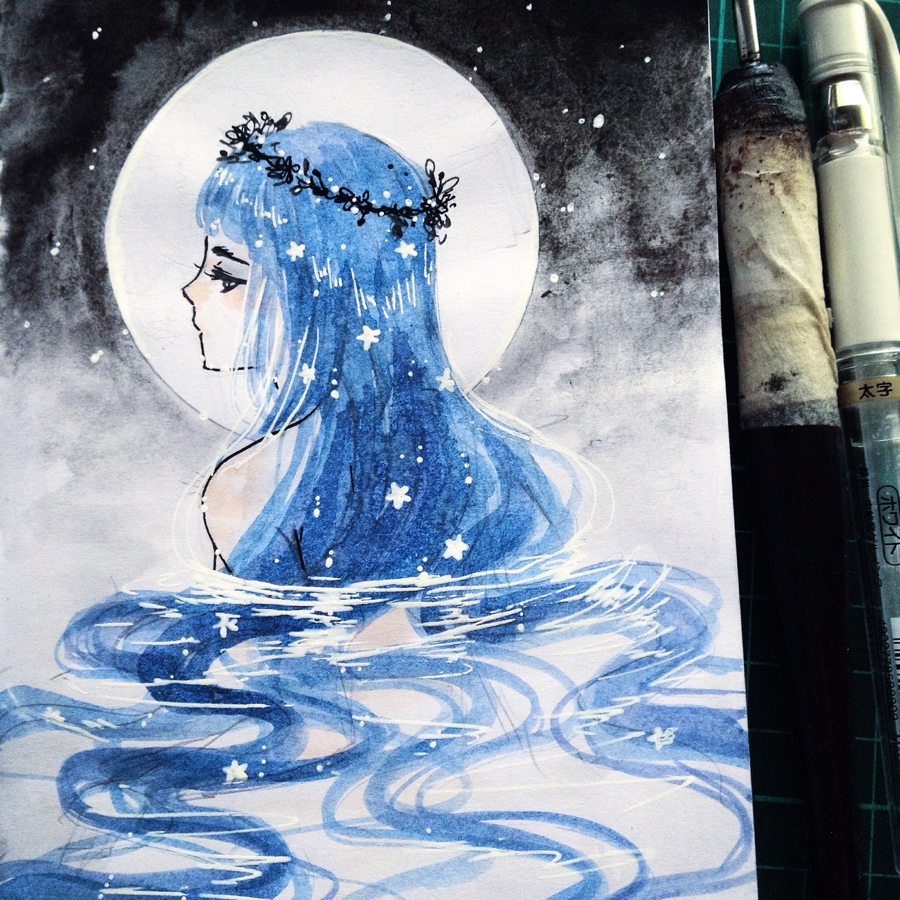 cherriuki:  Blue hair 8/31 