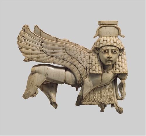 centuriespast:Openwork plaque with a striding sphinxPeriod: Neo-AssyrianDate: ca. 9th–8th century B.