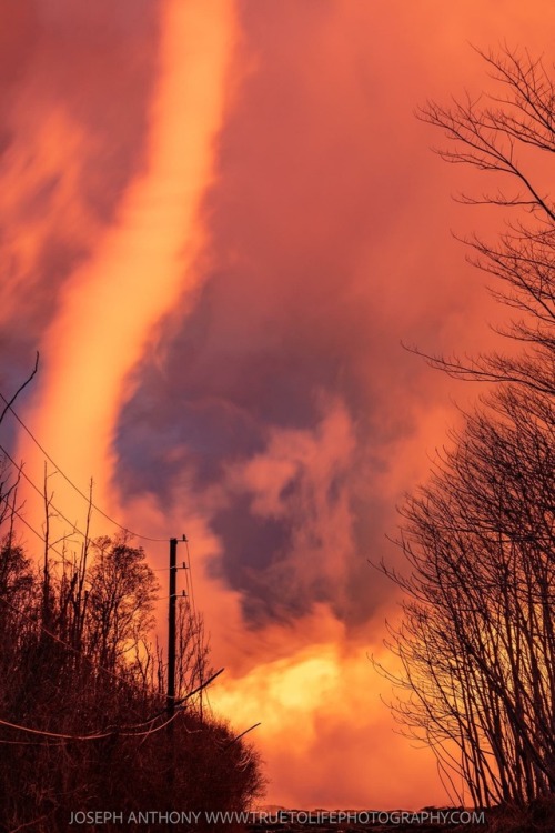 Twister at the end of Leilani Avenue above the lava river. Amazing Photo Credit: Joseph Anthony