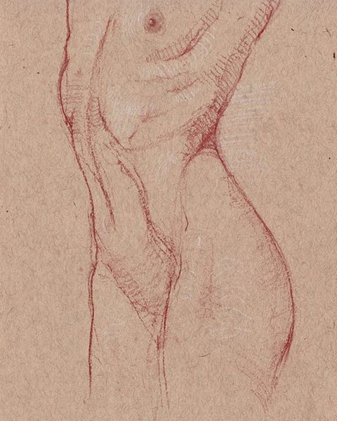 akramfadl:8 4 16 21.6x14cm  #Prismacolor #Sanguine and #tintedcharcoal on #Strathmore   Is now available at my Etsy shop :AkramFadlStudio  #sketch #drawing #figurestudy #figuredrawing #figurativedrawing #art