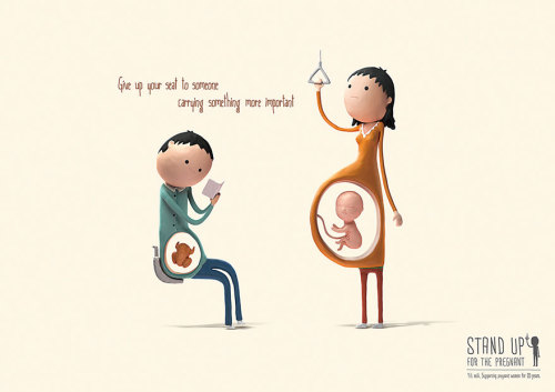 the-awesome-quotes:    Cute Illustrations Remind Us Why Pregnant Women Deserve Our Seats More Than We Do 