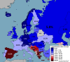 Unemployment rates in Europe with colors corresponding to a deviance from the EU average.
[[MORE]]by bezzleford:
“Today the UK’s official unemployment rate reached a 10-year low of 5.1% (or 1.68 million people), therefore I thought I’d collect and...