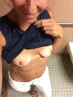 luckysugar123:  Quick stop at the rest stop….fuck it, it’s just coming off!!!