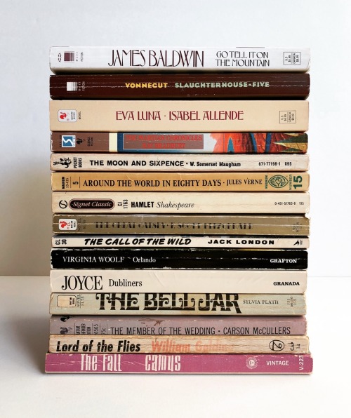 macrolit:  Giveaway Contest: We’re giving away fifteen vintage paperback classics by Virginia Woolf, James Baldwin, Sylvia Plath, Ray Bradbury, F. Scott Fitzgerald, and others! Won’t this collection look lovely on your shelf? :DTo win these classics,