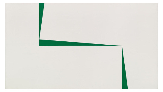Carmen Herrera [Cuba USA] (b 1915) ~ 'Blanco y Verde', 1966-67. Acrylic on canvas (101.6 × 177.8 cm).