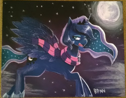 drbdnv:  Done-ion rings. It’s 16x20 so I couldn’t get it to scan properly. Make do with this crummy photo instead. I’m planning to have a matching Celestia one done before Ciderfest, where I’ll have both of them for sale. We’ll see. 