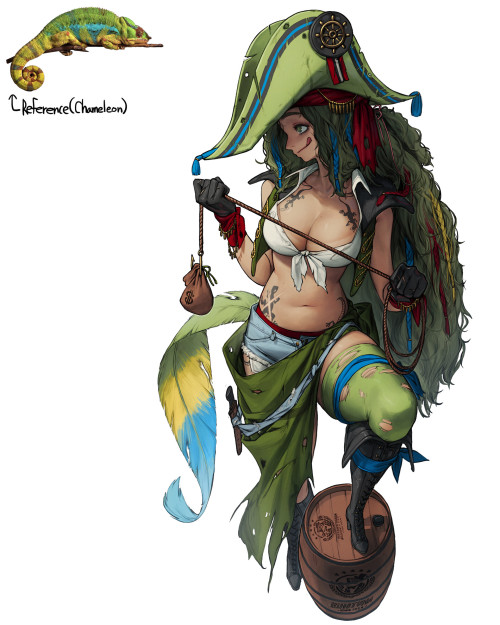 chameleon pirate Rinotunahttps://www.artstation.com/artwork/5XmeJP 