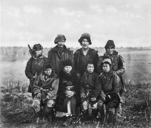 Yakuts people near the beginning of the 1900s (Sakha Republic,Siberia).  The first photo is of a Yak