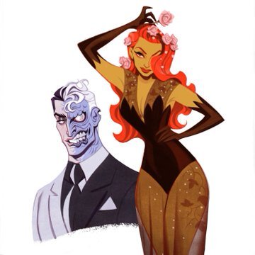 zofisroadtovillainy: Poison Ivy with Harley Quinn and Two-Face by Stephanie Pepper!  I can&rsqu