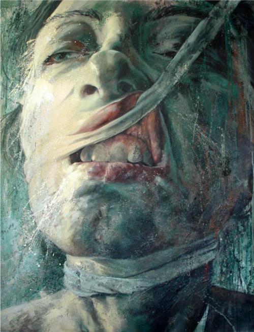 red-lipstick: Dario Puggioni (b. 1977, Brunei) - Caduta IV, 2007     Paintings: Oil on Canvas