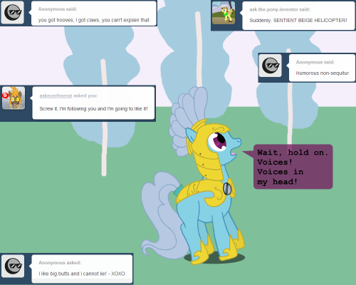 ask-four-inept-guardponies:You people send the weirdest asks.omg that reference XD