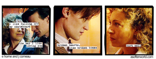 iceinherheart-kissonherlips: happy doctor/river appreciation day!doctor/river + a softer world