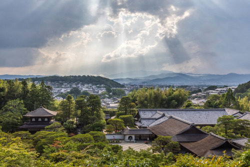 Wikipedia picture of the day on February 7, 2021:Sunlight through clouds and lookout view of Ginkaku