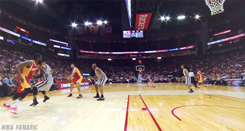 nbafanatic:  James Harden facial vs. San Antonio Spurs | 11/6/14 