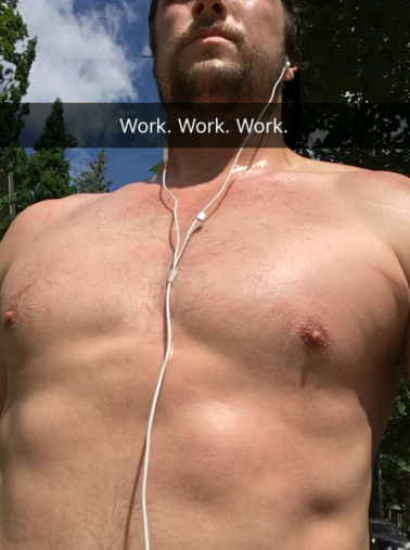 Some shirtless Jon from his Snap adult photos